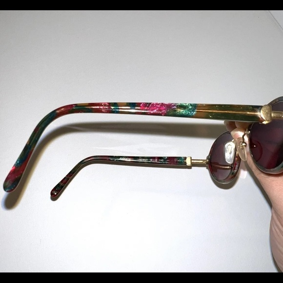 Vintage Jacomo Womens Italy Sunglasses Round Tortoise Teal Designer Gold Brass - Picture 8 of 10